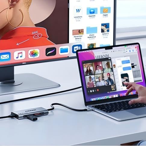 USB C Hub, QGeeM USB 4k to HDMI Adapter, 7 in 1 USB-C Dongle - Image 9