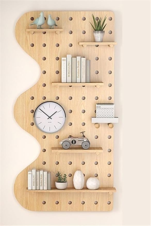 White Wooden Wall Organizer for Home & Office, Versatile Hanging Display Panel - Image 5