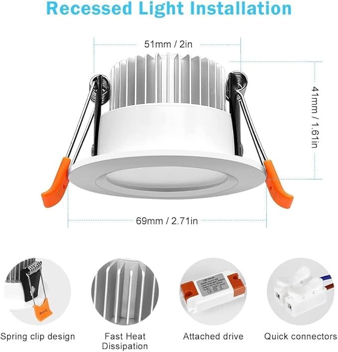 inShareplus 2 Inch Smart Recessed LED Lights, WiFi Downlight 5W 120V, Dimmable - Image 2