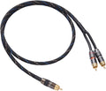 JORZOR Audiophile RCA to 2RCA Subwoofer Cable - 2M Oxygen-Free Copper by JORZOR