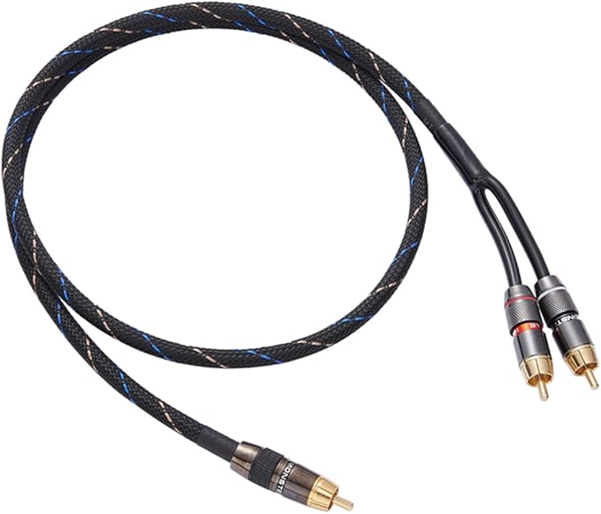 JORZOR Audiophile RCA to 2RCA Subwoofer Cable - 2M Oxygen-Free Copper by JORZOR
