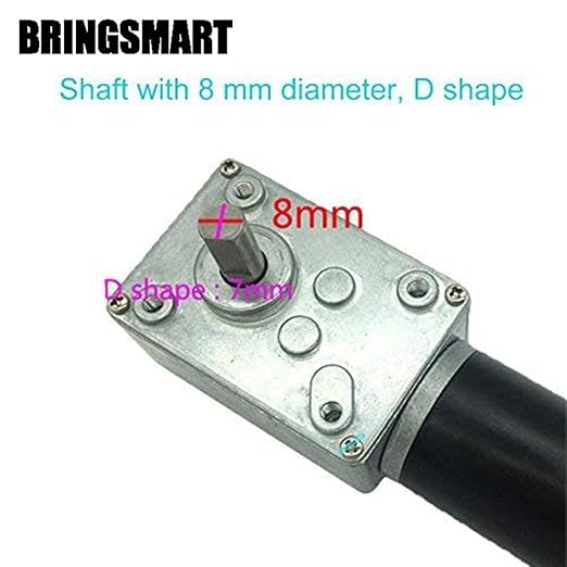 BRINGSMART 24V 5rpm DC Worm Gear Motor 70kg.cm Self-Locking Reversed Mini - Image 5
