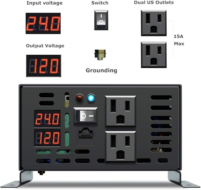 WZRELB 600W 24V 120V Pure Sine Wave Power Inverter - Image 3
