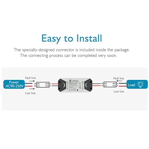 eMylo Smart WiFi Light Switch Wireless Relay Switch Module Remote Control Home - Image 2