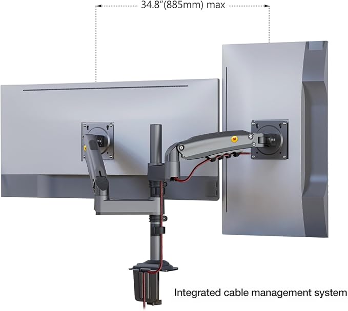 NB North Bayou Dual Monitor Desk Mount Stand Full Motion Swivel Computer - Image 5