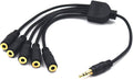 Kework 12 Inch 1/8” 3.5mm TRS Splitter Audio Cable, 1 Male to 5 Female 3.5mm by Kework