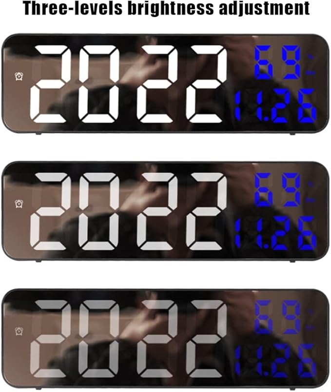 Gigicloud Led Wall Clock, 3 Level Dimmer Brightness Wall Digital Clock - Image 4