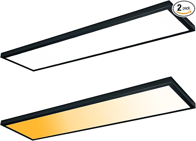 Mcacggo Black 1x4 LED Flat Panel Light Surface Mount, 5000K-4000K-3000K by Mcacggo