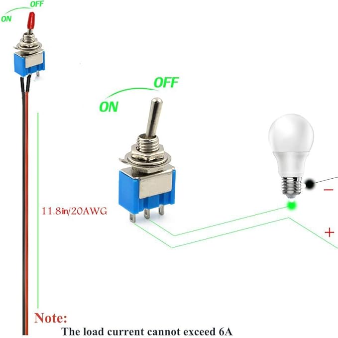 VONVOFF Toggle Switch, 3v/5v/12v/24v/72v/110v/220v/240v/Mini Toggle Switch - Image 2
