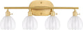 Shenmoyl Bathroom Light Fixtures, 4-Light Brass Vanity Wall Light Over Mirror by Shenmoyl