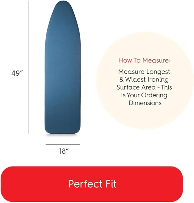 TIVIT Ironing Board Cover 18 x 49, Performance Grade Titanium Coated Pro Grip - Image 4