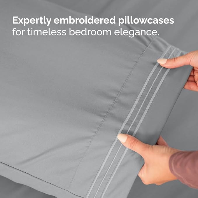 Split Head King Sheet Set – 4 Piece Flex Split Top King Sheets - Image 8