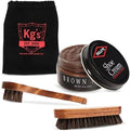 Kg's Shoe Shine Kit Includes Polish, Horsehair Brush, Applicator, and Storage by Kgs