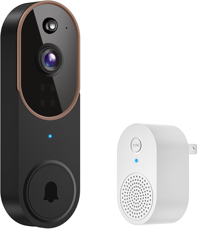 GridTera 1080p Wireless Video Doorbell Camera, AI Human Detection, Live View by GridTera