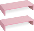 TEAMIX 2 Pack Pink Monitor Riser-20L inch, Cute Monitor Stand by TEAMIX