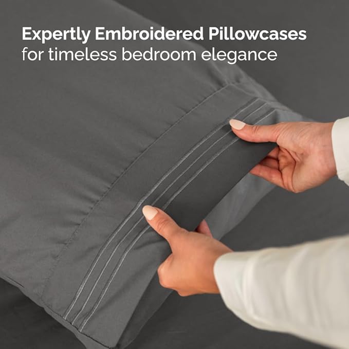 Split Head King Sheet Set – 4 Piece Flex Split Top King Sheets - Image 7