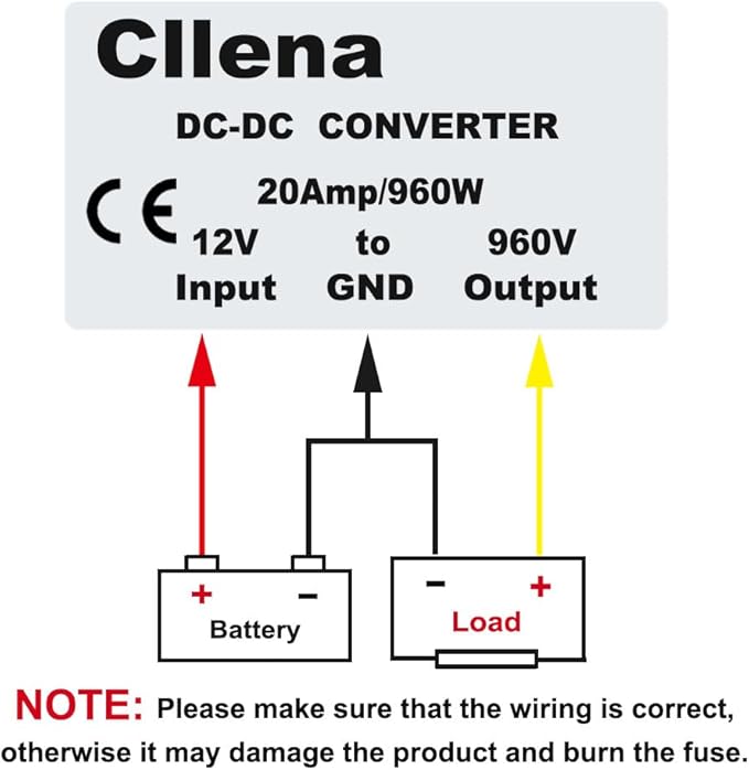 Cllena DC/DC 12V to 48V Boost Converter 20A 960W Step Up Voltage Regulator - Image 7