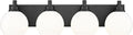 METWET Bathroom Light Fixtures, 4 Light Matte Black Vanity Light, 26 Inch by Metwet