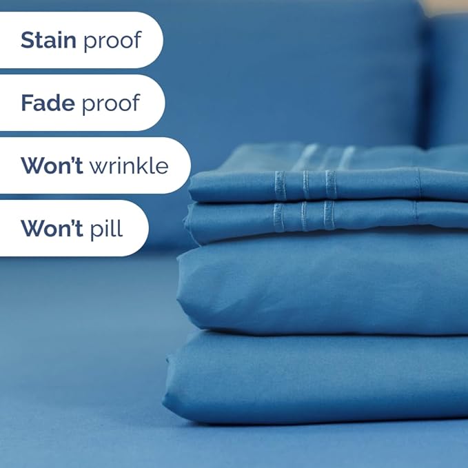 Split Head King Sheet Set – 4 Piece Flex Split Top King Sheets - Image 6