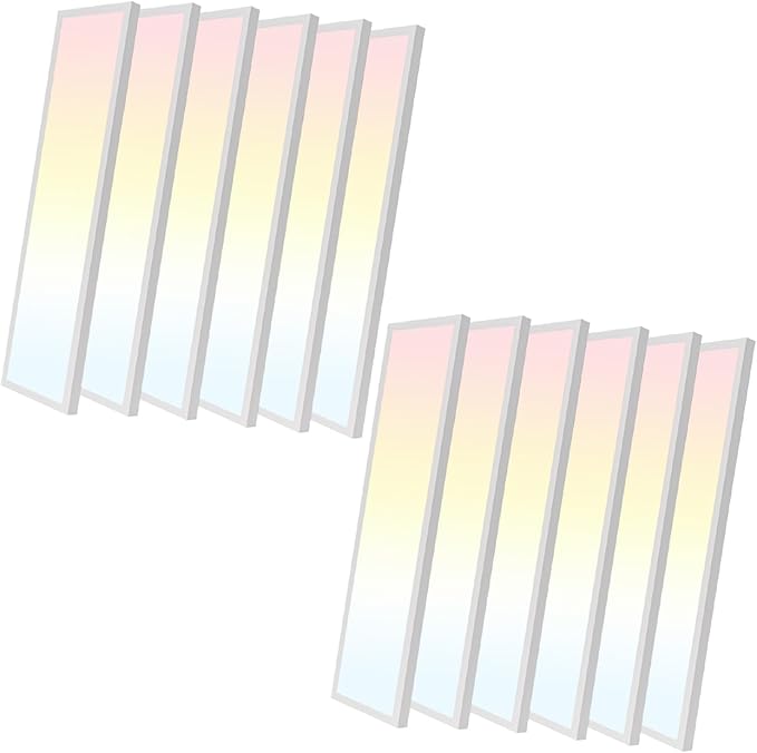 HOLDWILL 1X4 FT Led Flat Panel Light, 48 Pack 5CCT Surface Mount Ceiling Light by HOLDWILL