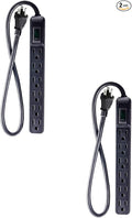 GoGreen Power Inc. 6 Outlet Surge Protector, 2FT Cord, 2 Pack by Unknown