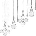 ZE-268S6- Ceiling Fan Pull Chain Set, 12 Inch Nickel, 4 Pieces Fan and Light by PRODUCT
