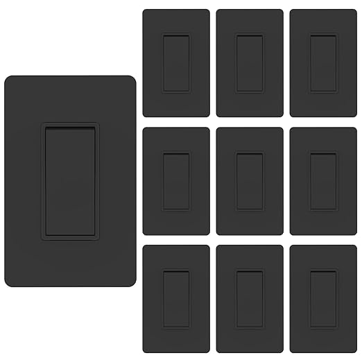 ThunderWay Matte Black Single Pole Decorator Light Switch by ThunderWay