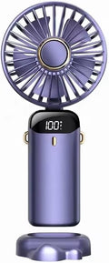 AMPMG LED Digital Display Rechargeable Fan – Portable Handheld & Desk Fan by Unknown