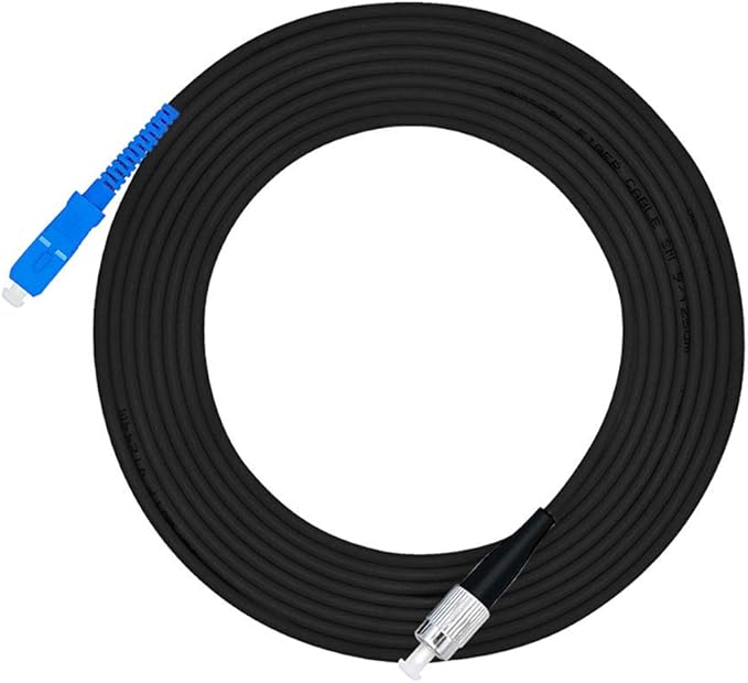 Jeirdus 5M SC to FC Outdoor Armored Simplex 9/125 SM Fiber Optic Cable Jumper by Jeirdus