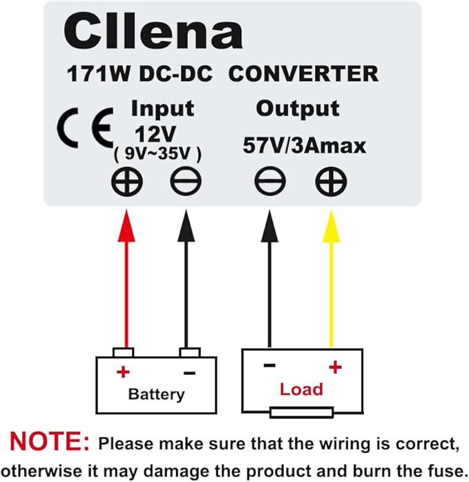 Cllena DC12V Step Up to 57V 3A 171W Booster Converter Power Supply Voltage - Image 7