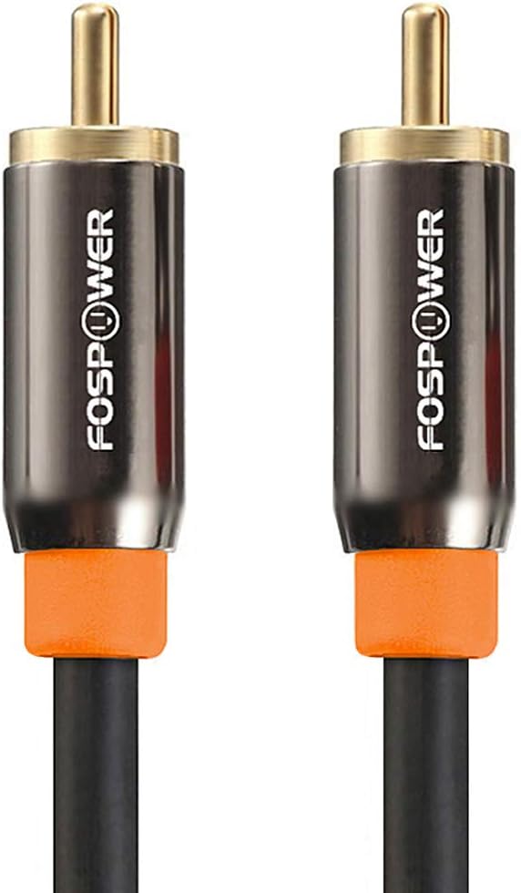 FosPower Digital Audio Coaxial Cable Premium S/PDIF RCA Male to RCA Male - Image 2