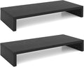 TEAMIX 2 Pack Monitor Stand Riser-20 inch, Keyboard Shelf Organizer Wood by TEAMIX