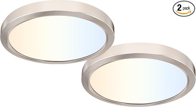 hykolity 2 Pack 9 Inch Selectable CCT LED Round Flat Panel Light, 18W 1800LM by hykolity