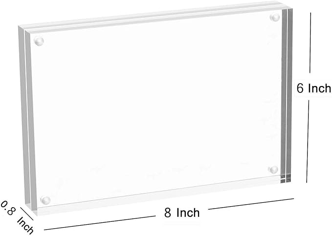 Meetu Acrylic Picture Frame 6x8 Tabletop Photo Frame Magnetic Double Sided - Image 3