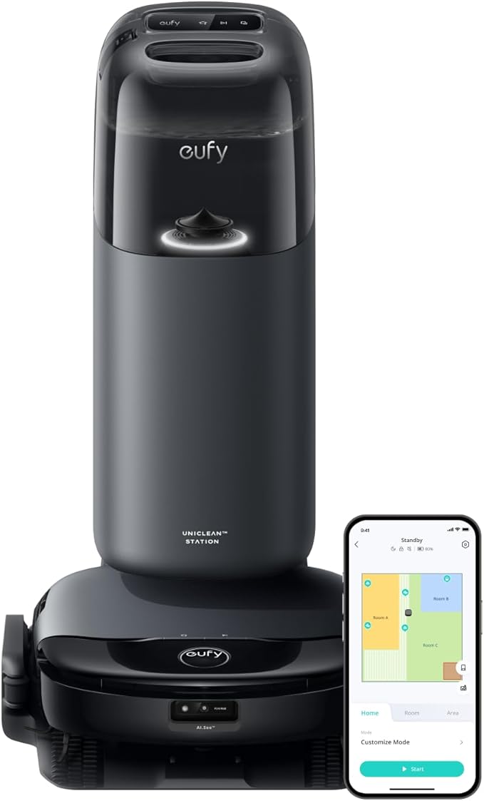eufy S1 with All-in-One Station, HydroJet System with Roller Mop, Robot Vacuum by eufy