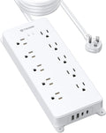 TROND Surge Protector Power Strip, Flat Plug 15ft Long Extension Cord, 10 by TRONDOfficial