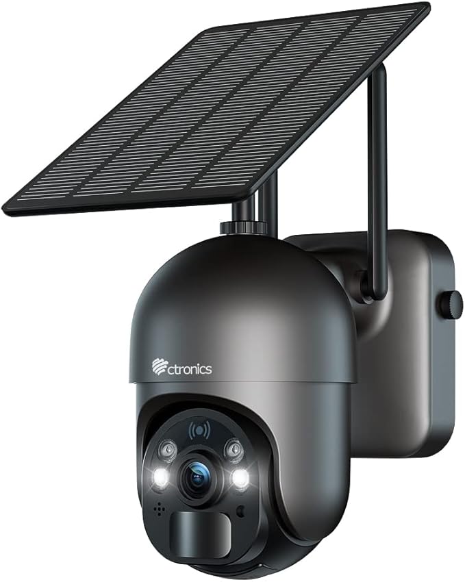 Ctronics 2.5K 4MP Security Camera Wireless Outdoor, WiFi Solar Security Camera by Ctronics