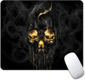 Gold Black Skull Square Mouse pad, Waterproof, Anti Slip Rubber Base, Computer by Goodsprout
