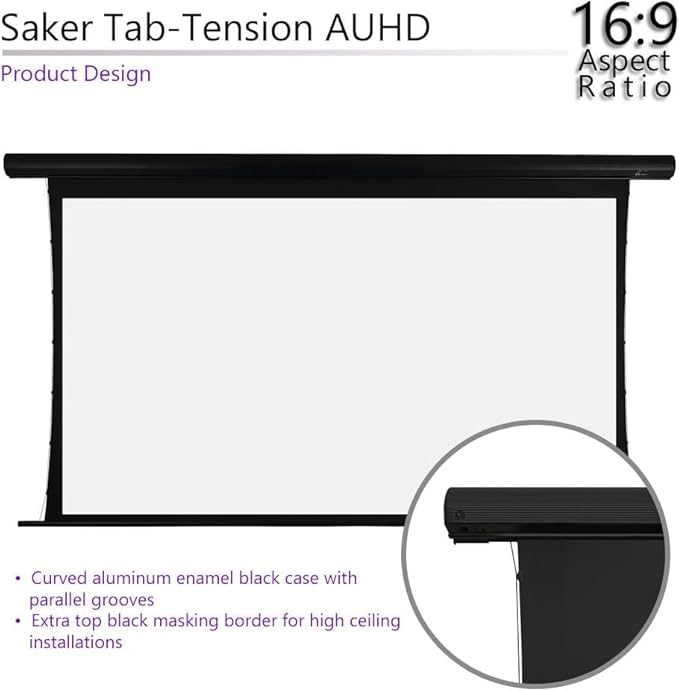 Elite Screens Saker Tab-Tension AcousticProUHD RC1 Kit, Acoustically Sound - Image 5