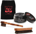 Kg's Shoe Shine Kit Includes Polish, Horsehair Brush, Applicator, and Storage by Kgs