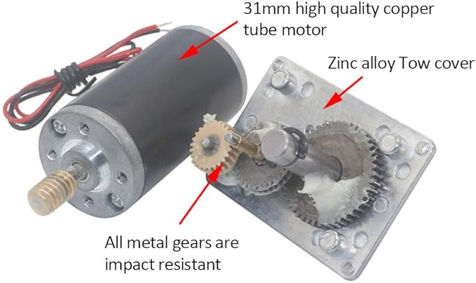 Reversible Gear Motor, 24V 8mm Shaft Gear Motor High Torsion Speed Reduce - Image 6