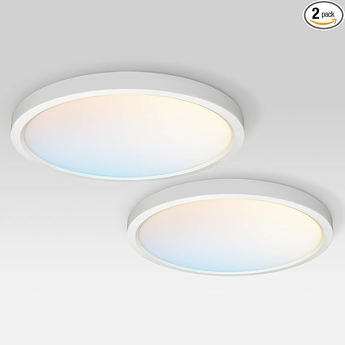 ASD LED 15" Round Flush Mount Ceiling Light Fixture, Low Profile Surface by ASDLightingCorporation