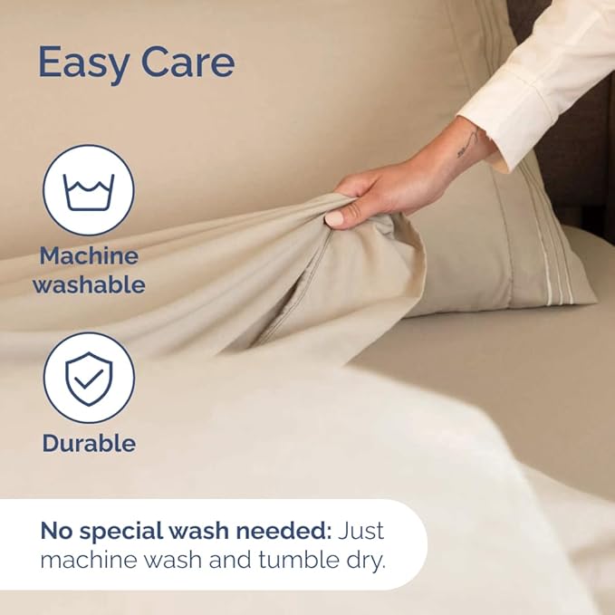 Split Head King Sheet Set – 4 Piece Flex Split Top King Sheets - Image 8