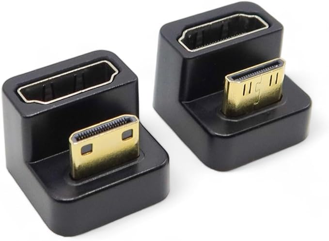 Kado 180 Degree Mini HDMI to HDMI 4K 60Hz Adapter U Shaped Mini HDMI Male to by Kado