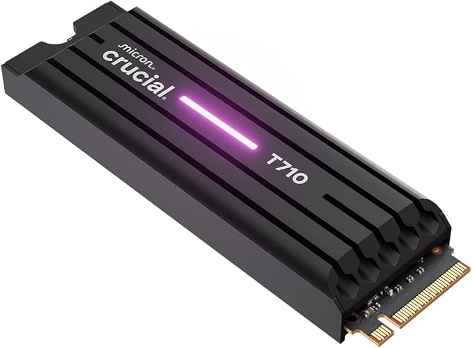 Crucial T710 PCIe Gen5 NVMe 1TB SSD – Heatsink, 900 MB/s, Laptop & Desktop by Crucial