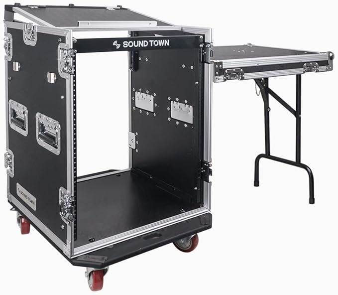 Sound Town Heavy-Duty 1/2" Plywood 14U PA DJ Rack/Road ATA Case by SOUNDTOWN