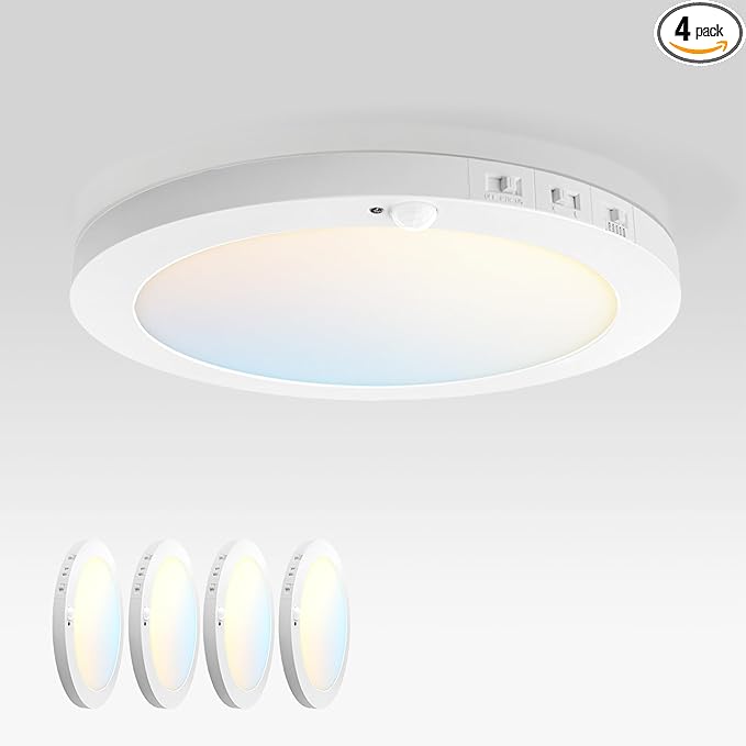 ASD LED 12" Round Flush Mount Ceiling Light Fixture, Low Profile Surface by ASDLightingCorporation