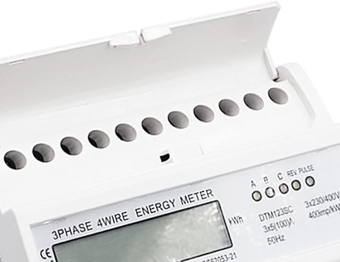 Tyenaza Energy Meter, Digital 3 Phase Energy Meter, LCD Display White ABS - Image 5