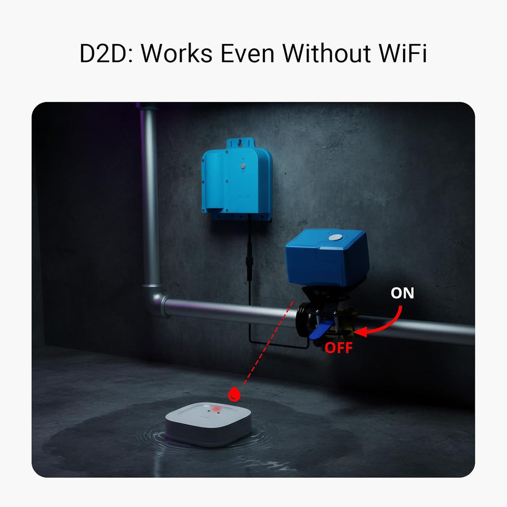 Water Leak Starter Kit: Hub + 4 Leak Sensor 1 (Silent), Lora Long-Range, App/Sms/Email Alerts, D2D Offline Triggers, 2 AAA up to 5-Year Battery, Compatible with Alexa/Ifttt/Home Assistant