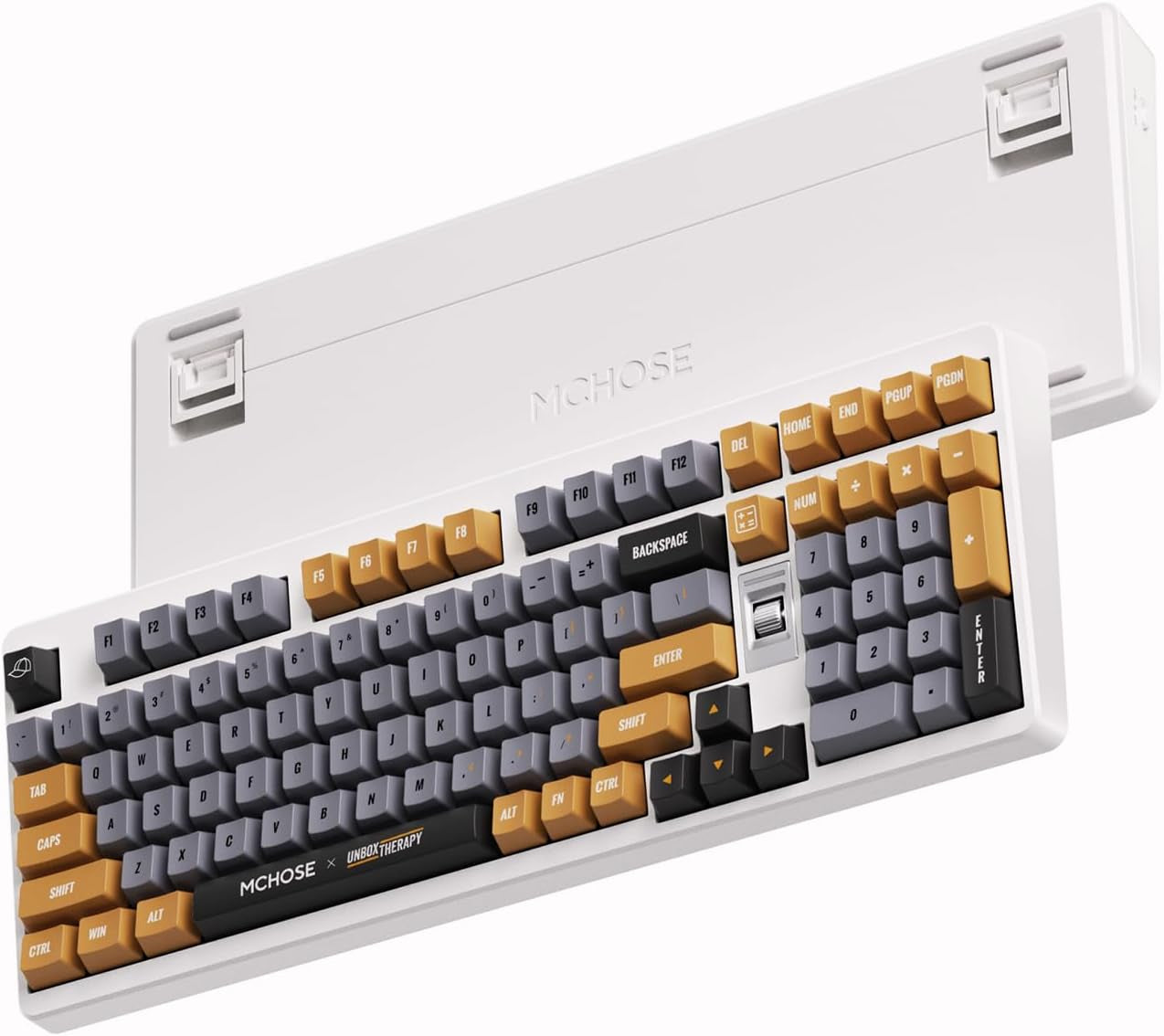 UT98 Wireless Mechanical Keyboard Compact Gaming Keyboard with Knob Tri-Mode Connection Hot Swappable Custom Creamy Keyboard Gasket Structure Pre-Lubed Linear Switches RGB Retro ICY